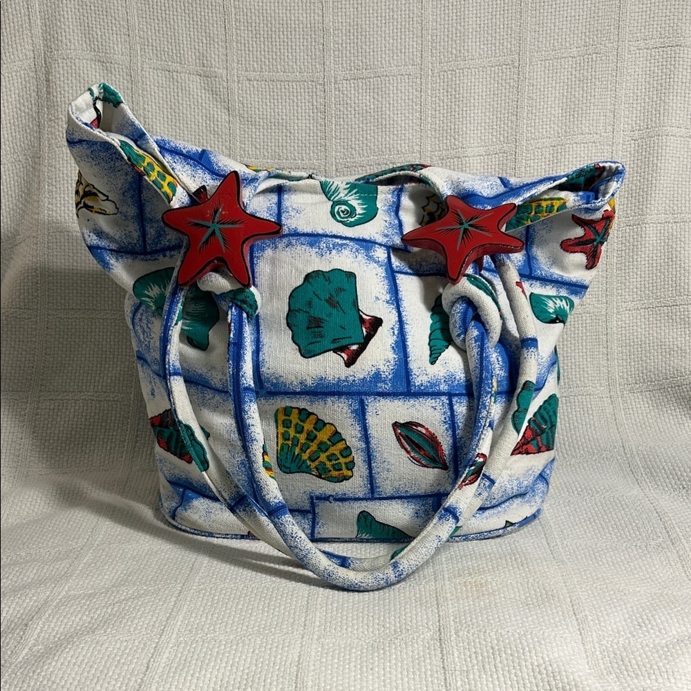 Colorful Seashell Patterned Tote Bag - Picture 2 of 13